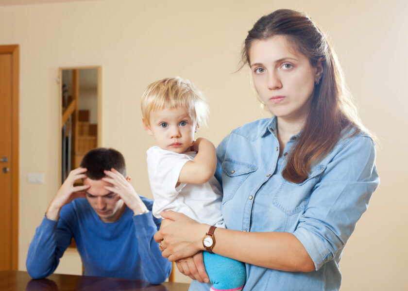 Family  with child having conflict